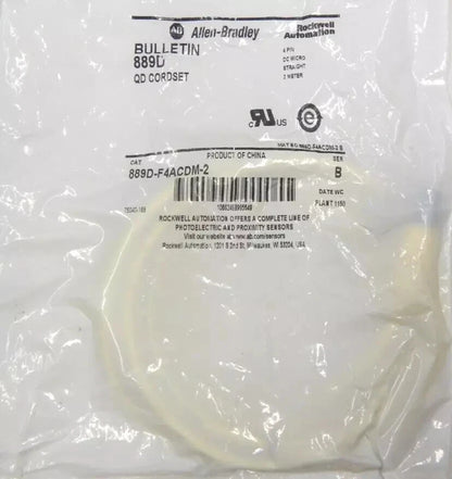 Allen-Bradley Bulletin 889D-F4ACDM-2 QD CORDSET 4 Pin DC Micro Straight 2 M NEW
