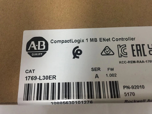 NEW SEALED 1769-L30ER Allen-Bradley CompactLogix 1 MB ENet Controller 1769L30ER