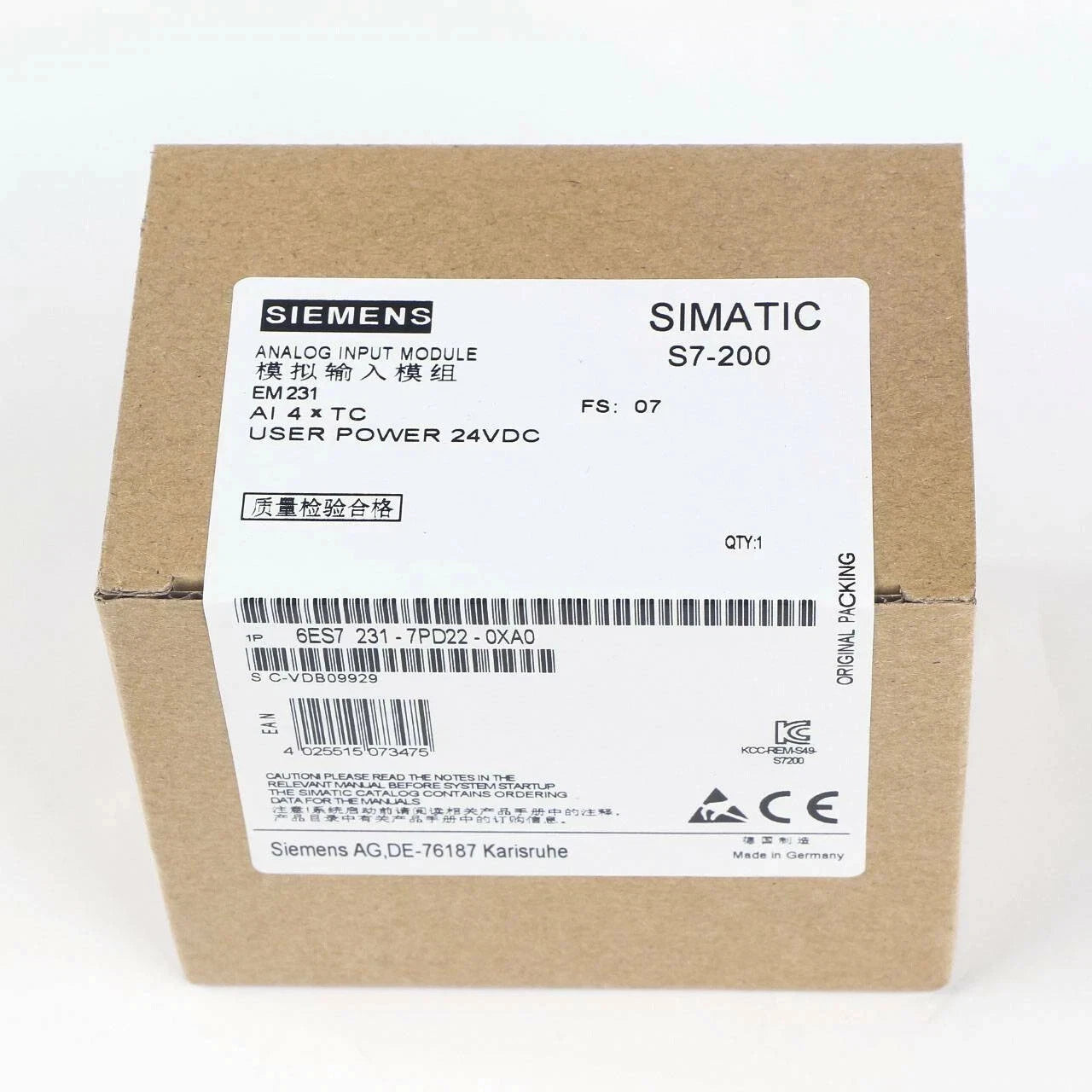 1PCS Siemens 6ES7 231-7PD22-0XA0 6ES7231-7PD22-0XA0 New