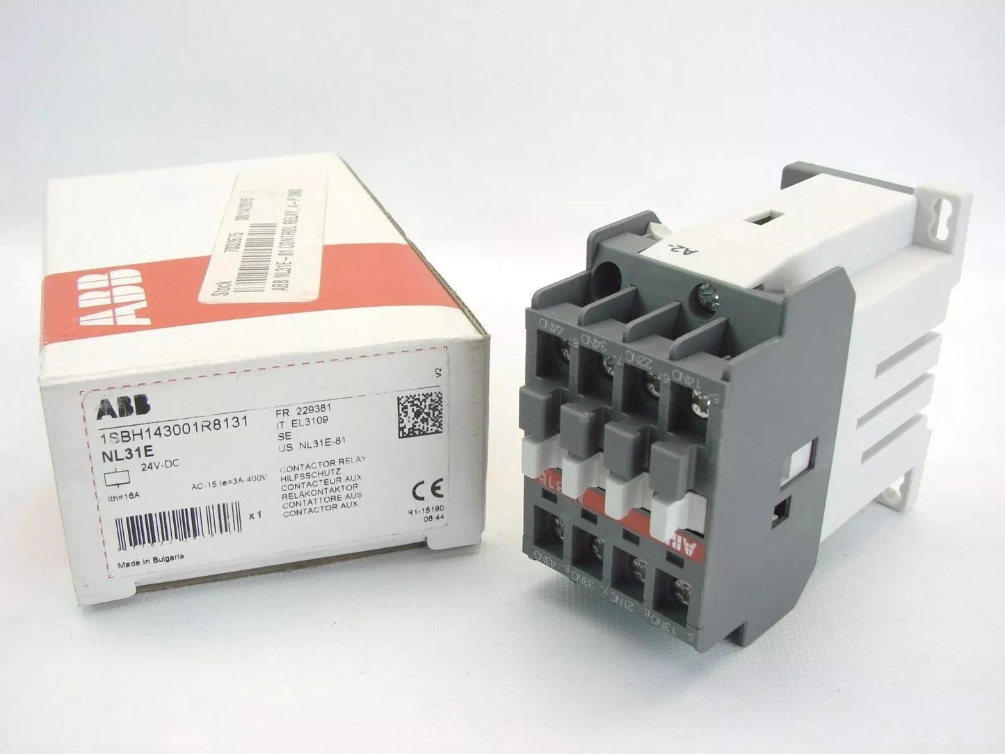 NEW ABB 1SBH143001R8131 24 VDC 4-POLE CONTACTOR RELAY NL31E 3-NO 1-NC