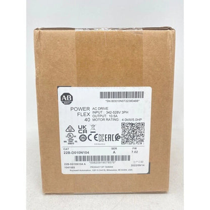 Sealed AB22B-D010N104 /A PowerFlex 40 AC Drive 4.0kW/5HP/7.02FW A US Free Tax