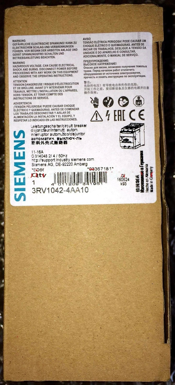 ONE New Siemens 3RV1042-4AA10 3RV1 042-4AA10 breaker