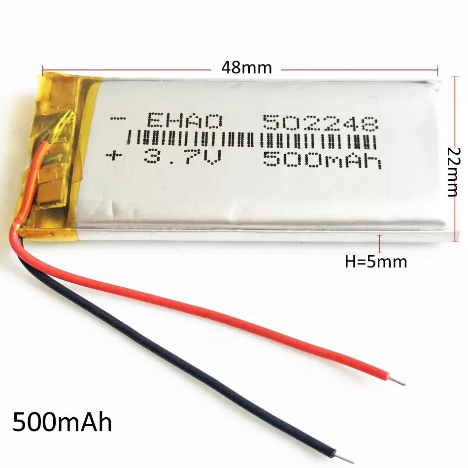 3.7V 500mAh Li-polymer Rechargeable Battery 502248 For MP3 DVD GPS PDA Camera