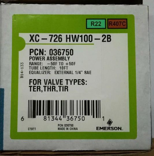 ONE EMERSON Valve XC-726 HW100-2B NEW
