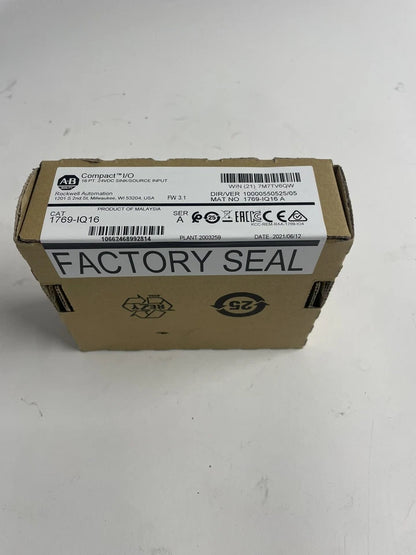 AB 1769-IQ16 CompactLogix 16 Pt 24VDC D/I INPUT Module 2023 New Factory Sealed