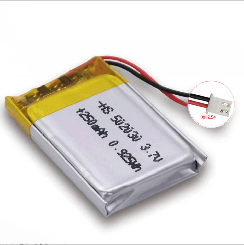 3.7V 250mAh LiPo Polymer Rechargeable 3 Wire Battery: MP3 GPS Speaker - 502030