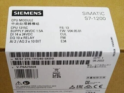 6ES7215-1HG40-0XB0 1PCS Brand New Siemens 6ES7 215-1HG40-0XB0 Fast delivery